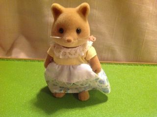 Calico Critters/Sylvanian Families Vintage Honey Slydale Foxes with Baby (READ) 3