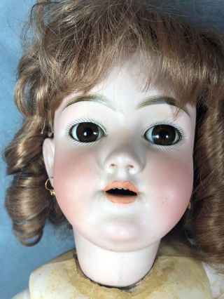 ANTIQUE GERMAN Heinrich Handwerck Halbig 5 Doll with Pierced Ears 26” (c) 2