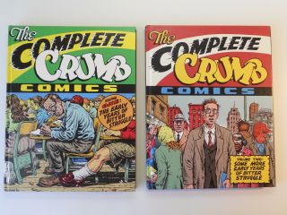 The Complete Crumb Comics Vol 1 & 2,  Hardcover,  Signed,  Op,  Fantagraphics