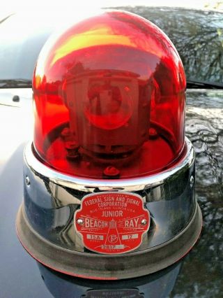 Vintage Federal Sign & Signal Junior Beacon Ray,  Model 15 - A Red Glass