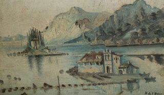 Vintage French Post Impressionist Landscape Oil Painting Signed H.  De S.  Delis