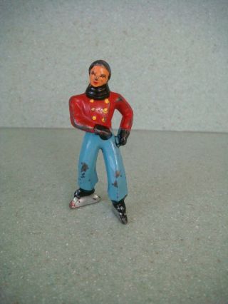 Vintage Barclay Lead Ice Skater Figurine