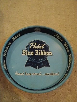 Vintage Pabst Blue Ribbon Pbr Beer Metal Serving Tray Finest Beer