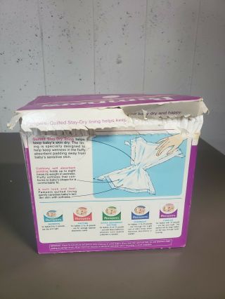 RARE 1970s Vintage Pampers Diapers Opened Box 10 Toddler Diapers XL Baby Purple 2