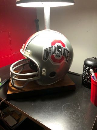 Vintage Full Size Football Helmet Lamp Ohio State Buckeyes Very Rare 3