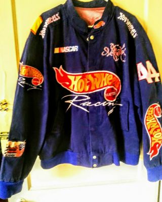 Vintage Jeff Hamilton Nascar Kyle Petty 44 Hot Wheels Jacket Usa Sz Xl