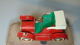 VINTAGE 1950S TIN LITHO FRICTION FORD MODEL T CAR RED & WHITE 2