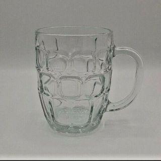 Crown Dema Clear Glass Pint Beer Mug B509 Barrel Style 1370 England