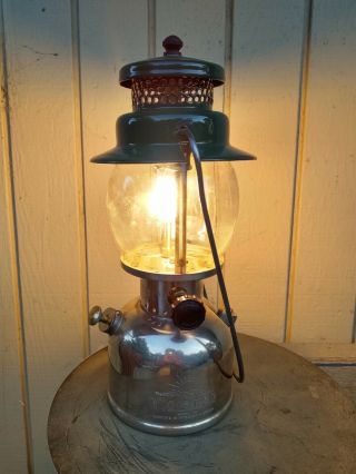 Vintage 1941 Nickel Coleman 242b Single Burner White Gas Lantern