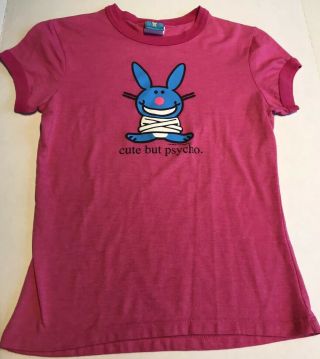 Jim Benton It’s Happy Bunny Pink T - Shirt Size M Junior