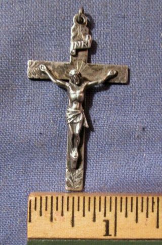 Better Antique Vintage Creed Sterling Silver Cross Crucifix Pendant
