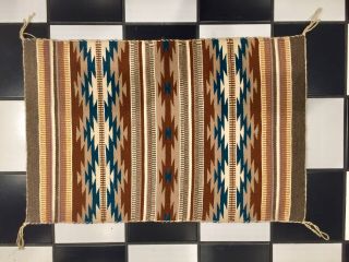Vintage Native American Navajo Wool Blanket Rug Textile Small Mat 2 