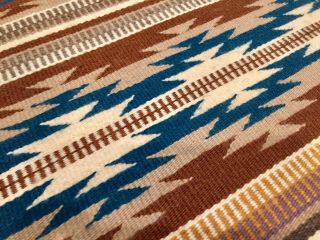 Vintage Native American Navajo Wool Blanket Rug Textile Small Mat 2 ' 7 