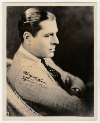 Warner Baxter - Vintage 1920s Fan Photo Signature - Began As Silent Film Movie Star