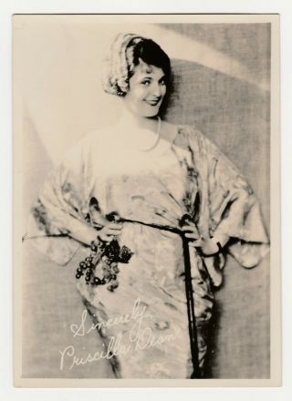 Priscilla Dean - Vintage 1920s Fan Photo With Signature - Began As Silent Movie Star