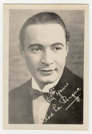 Rod La Pocque - Vintage 1920s Fan Photo With Signature - Began As Silent Movie Star
