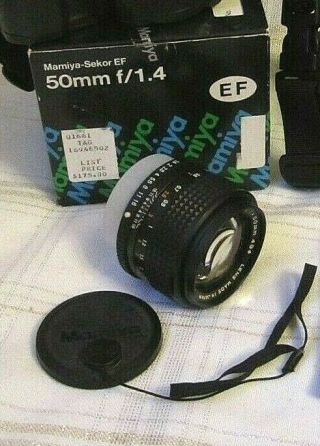 Vintage Mamiya - Sekor Ef Lens 50mm F/1.  4,  Box,  Lens Cover,