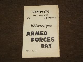 1951 Sampson Air Force Base C.  G.  N.  B.  Harbold Seneca Ny Armed Forces Day Map