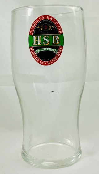 Horndean England George Gale & Co.  Ltd Hsb Premium Bitter Beer Glass Pint Size