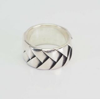 Designer Vintage Heavy Wide Sterling Silver Braid Design Ring Size 10