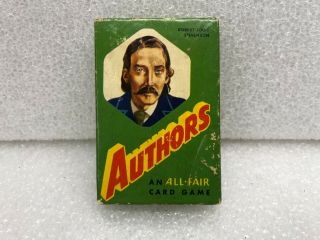 Vintage Authors An All - Fair Card Game Complete Set Of 36 Cards Box Ex