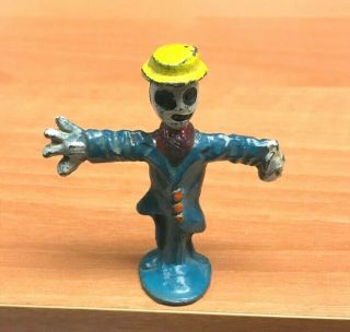 Vintage Cast Metal Scarecrow Figure Toy Manoil 41/15 Made In U.  S.  A.