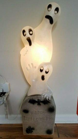 Vintage Union Ghosts Tombstone 40 " Lighted Blow Mold Halloween Don Featherstone