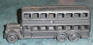 Black Cast Iron Double Decker Bus Collectible Toy - Christmas Gift