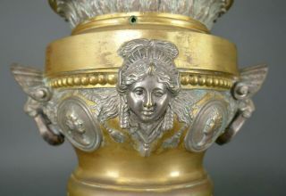 Fine Antique c 19th French Cast Bronze Silver - P Baluster Urn After Claude Ballin 2