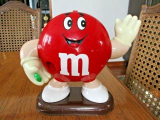 Vintage M&ms Red Candy Dispenser 1991 M&m Mars 9 " Tall