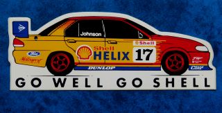 Shell.  Johnson.  Vintage V8 Cars Racing Sticker