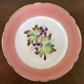 Antique French Old Paris Porcelain Fruit Plate Grapes 19th Century 1