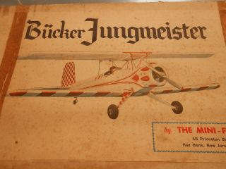 Vintage Rare Bucker Jungmeister R/c Balsa Airplane Kit