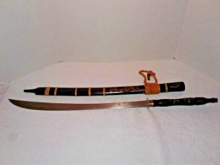 Sword With Wood Scabbard - Unknown Origin And Age - Guessing Vietnam Era
