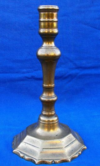 Untouched 17th Century French Louis 14th Bronze Socket Candlestick Circa 1680