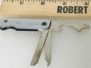 Ge General Electric Bassett Usa 72 Vintage Folding Knife Multi Tool Key Chain