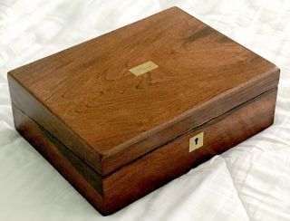 Antique Rosewood Travel Lap Desk Writing Box Restored And