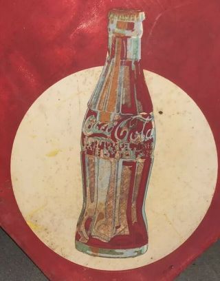 Large Vintage Metal Drink Coca - Cola Diamond Sign / Gas Oil / Soda / Pop 3