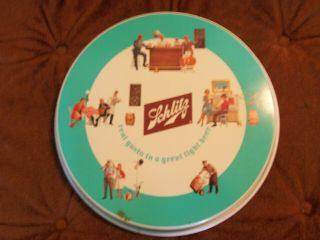 1962 SCHLITZ BEER TRAY - KEGS and BEER DRINKERS - GRAPHIC - NOS 2