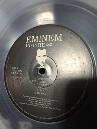 Eminem - Rare Infinite Album (Clear) France Imported Record 3