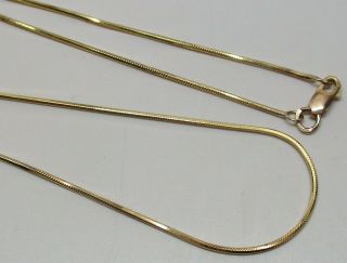 Vintage Solid 14k Yellow Gold Snake Chain 18 " Necklace - 4 Grams,  Scrap Or Wear