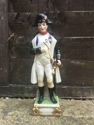 Marked 1748 - 1813 Capodimonte Porcelain Figurine Napoleonic Hussar Soldier 9 1/4 "
