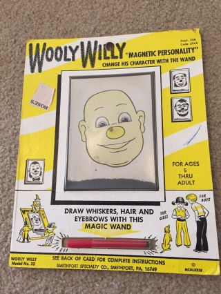 1974 Vintage Wooly Willy Toy,  Smethport Specialty Co.  Model No 32,  Includes Wand