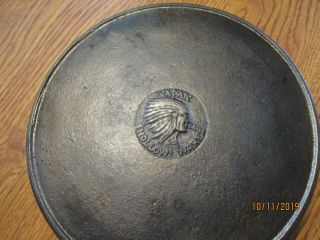 Vintage Antique Wapak 8 Hollow Ware Indian Head Cast Iron Skillet W/heat Ring
