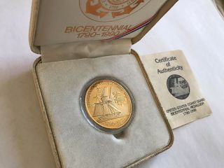 Vintage US Coast Guard Bicentennial 200 Years of Service Bronze Medallion Coin 2