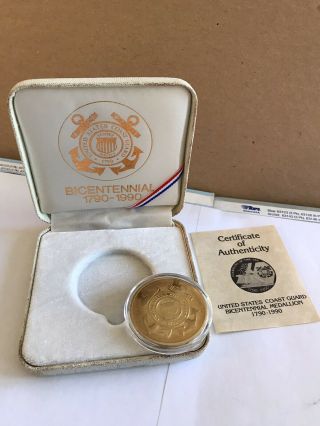 Vintage US Coast Guard Bicentennial 200 Years of Service Bronze Medallion Coin 3