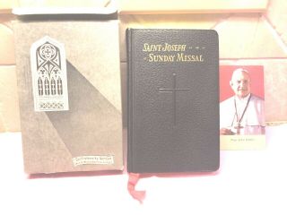 Vintage Catholic St Joseph Daily Missal Prayer Book With Box Dated 1959