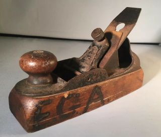 Vintage Stanley No.  122 Transitional Wood Smoothing Plane Liberty Bell 1876 - 1918