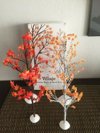 Department 56 Village Autumn Maple & Birch Trees Set Of 4 Euc