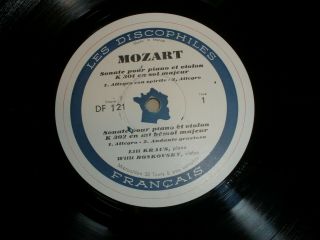 Mozart Violin Sonatas Lili Kraus Boskovsky/2 LP Discophiles Francais DF 121 - 122 2